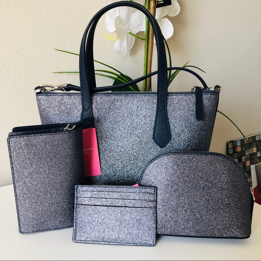 Kate Spade Joeley Small Satchel dusk navy 4pc set - Picture 3 of 8